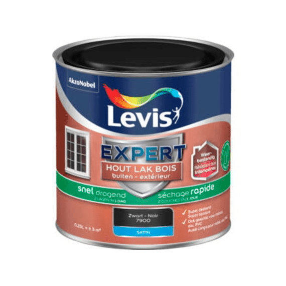 Levis Expert Houtlak Buiten Satin Sneldrogend Zwart 0,25l
