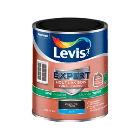 Levis Expert Houtlak Buiten Satin Sneldrogend Zwart 0,75l