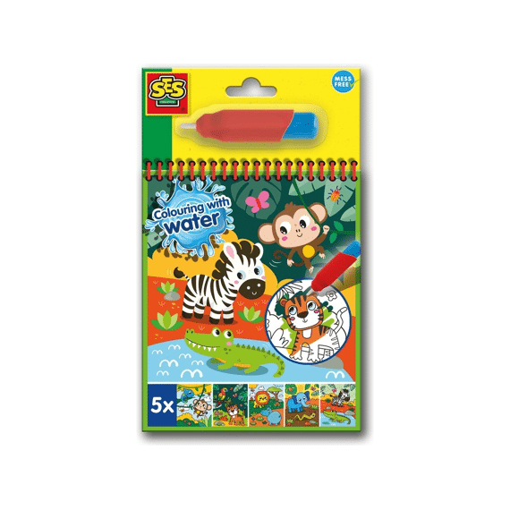 Ses Kleuren Met Water Inclusief Stift Safari