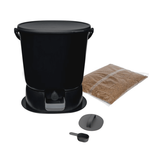 Bokashi Essential Afvalbak Incl Bran Zwart-grijs 15.3l Met Base