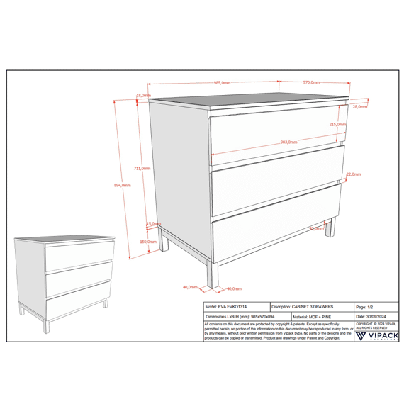 Vipack Eva White Commode