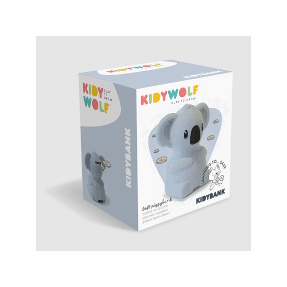 Kidywolf Kidybank Spaarpot Koala Blauw Siliconenstructuur