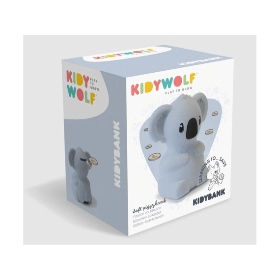 Kidywolf Kidybank Spaarpot Koala Blauw Siliconenstructuur