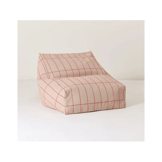 Nobodinoz Zetel Beanbag Vibes Pink Red Grid