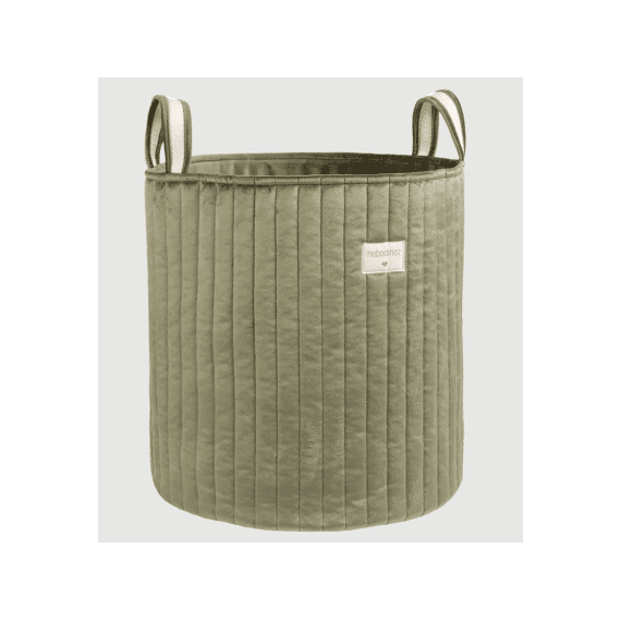 Nobodinoz Grote Opbergmand Eco Velvet Olive Green