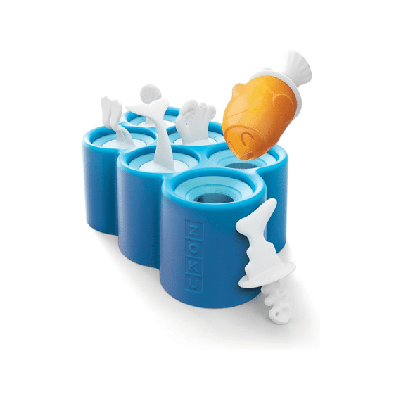 Zoku Pop Maker Vis Set Voor 6 Ijsjes 24,2x14,5x8cm Blauw