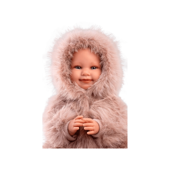 Llorens Pop Luka In Bonten Roze Jas 45cm