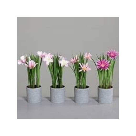 Kunstplant Lentebloemen In Pot Roze Assortiment