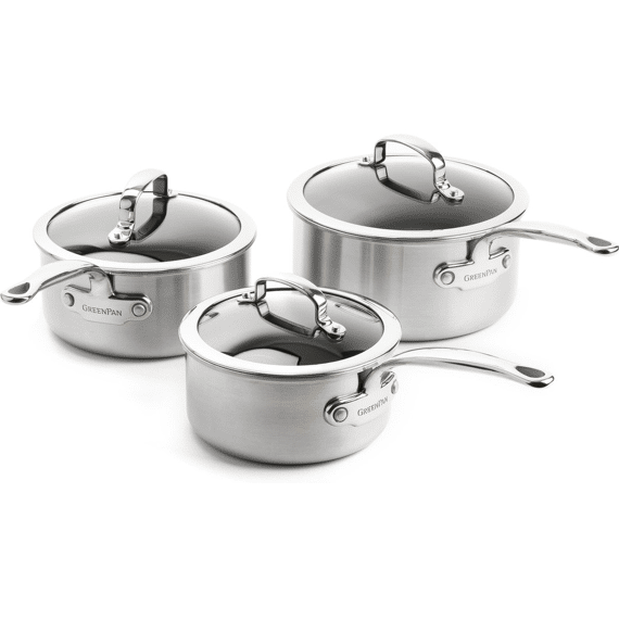 Greenpan Premiere Steelpannenset Antikleef Keramis 16 + 18 + 20cm