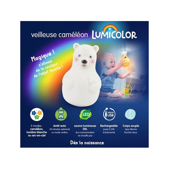 Pabobo Lumicolor Nachtlampje Ijsbeer Wit