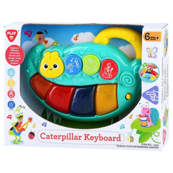 Playgo 1340 Rupsvorm Keyboard Met 4 Toetsen Caterpillar Keyboard