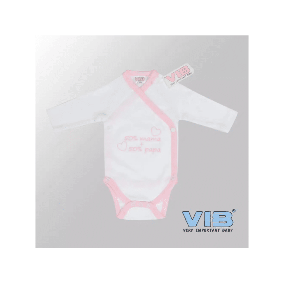 Vib Body Cc 0-3m Wit Roze 50% Mama + 50% Papa