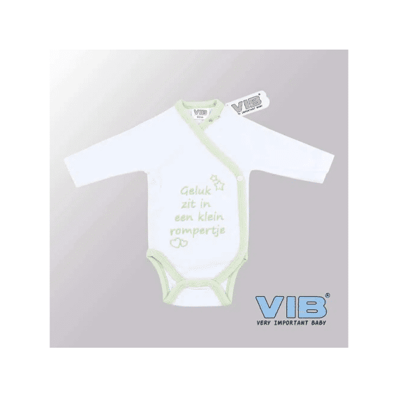 Vib Body Cc 0-3m Wit Mint Geluk Zit In Een Klein Rompertje