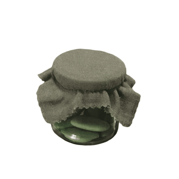 Vis Ta Vie Glazen Potje Met Linnen Doekje 106ml Eucalyptus 6cm