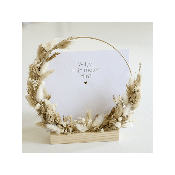 Vis Ta Vie Flowerhoop Rond Naturel Wil Je Mijn Meter Zijn? 17cm