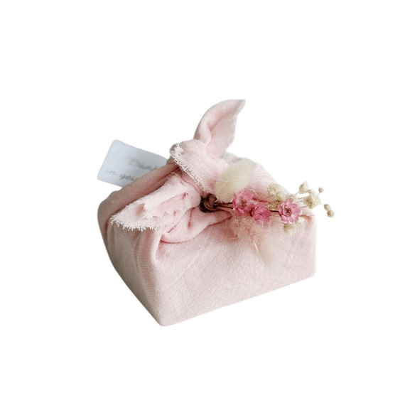 Vis Ta Vie Doekje Met Zeepje En Boeketje Dusty Rose 7cm
