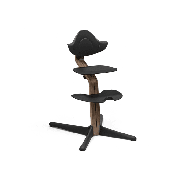 Stokke Nomi Stoel Black Seat / Walnut Legs