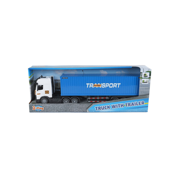 2-play Vrachtwagen Met Oplegger, Frictie, Licht En Geluid 38cm