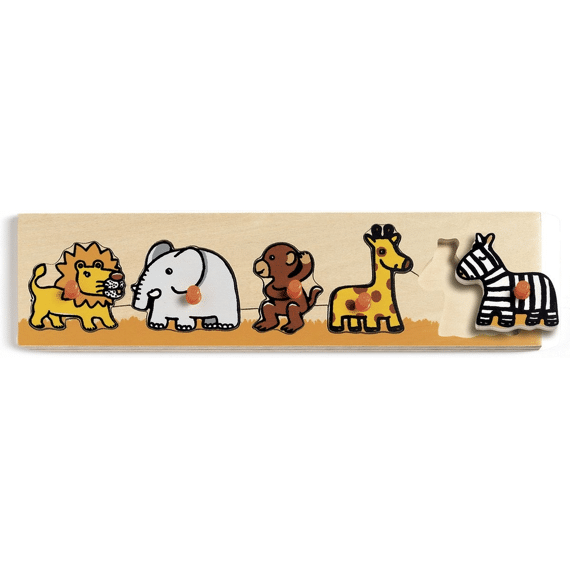 Djeco Noppen Puzzel Savanne 5st 29,8x7,8x1cm