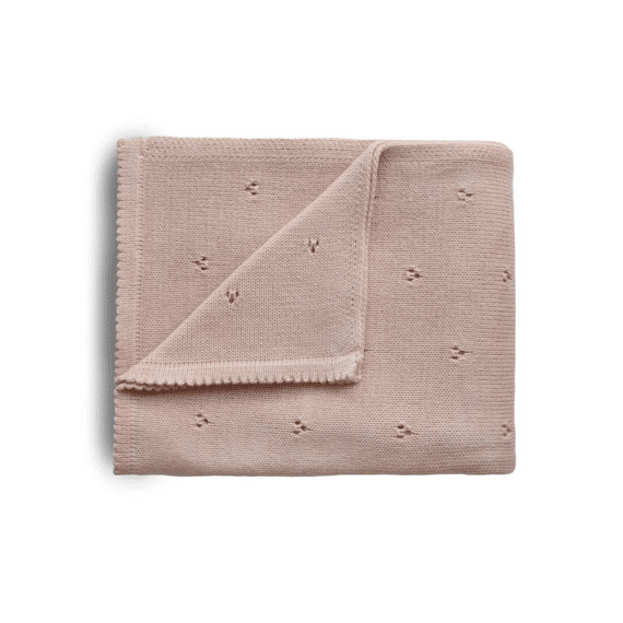 Mushie Deken Wieg 80x100 Pointelle Blush