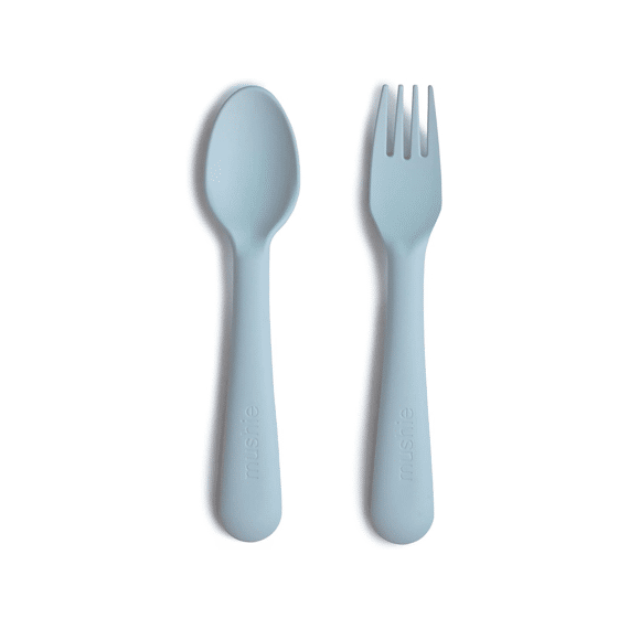 Mushie Vork En Lepel Powder Blue