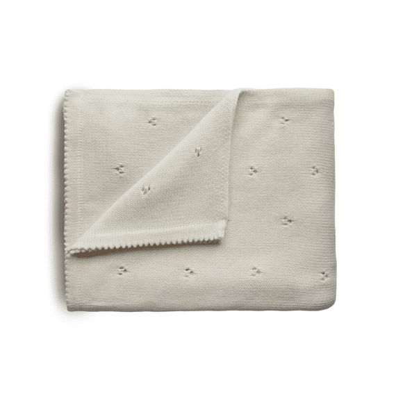 Mushie Deken Wieg 80x100 Pointelle Ivory