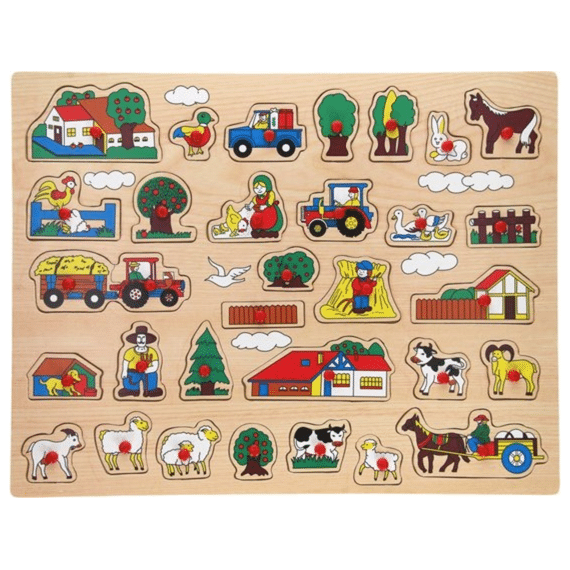 22258 Puzzel Hout Noppen Assortiment