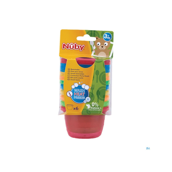 Nuby Snackkommetjes Met Deksel 120ml Colors 6-pack