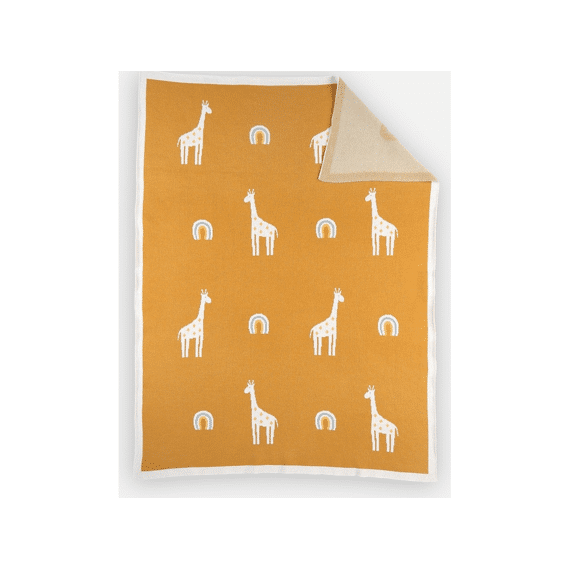 Noukies Tiga, Stegi Deken Wieg Tricot Bio 75x100cm Tiga Giraf