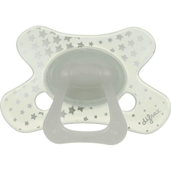 Difrax Fopspeen Natural 12m+ Glow In The Dark Ster