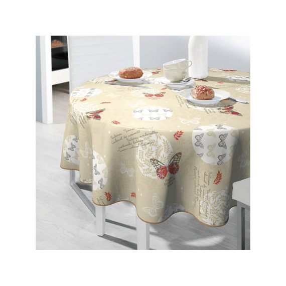 Finesse Bonita Toile Cirée 155cm Rond Darwin Beige