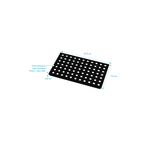 Aurlane Stone 2 Geperforeerd Rooster Mat Zwart