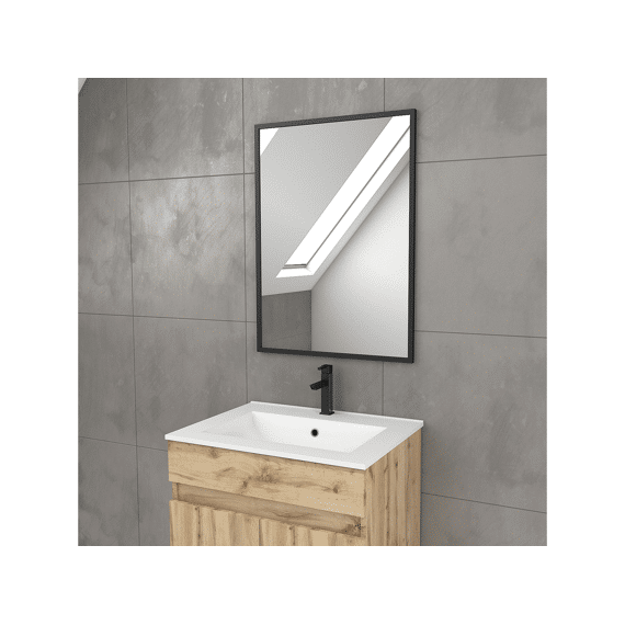 Aurlane Houten Spiegel 50x70cm Met Zwarte Lijst