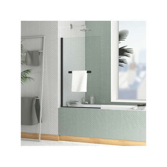 Aurlane Badkuip Wand Essentiel Zwart 120x70 + Handdoekhouder
