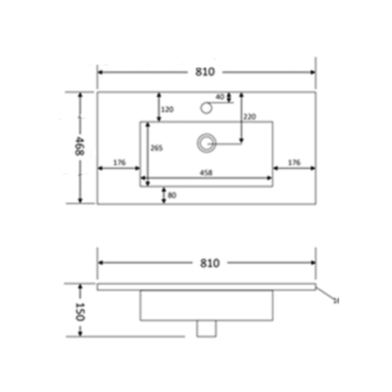 Aurlane Fuji 80 Keramische Wastafel Mat Wit