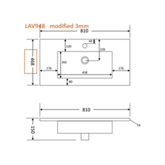 Aurlane Fuji 80 Keramische Wastafel Mat Wit