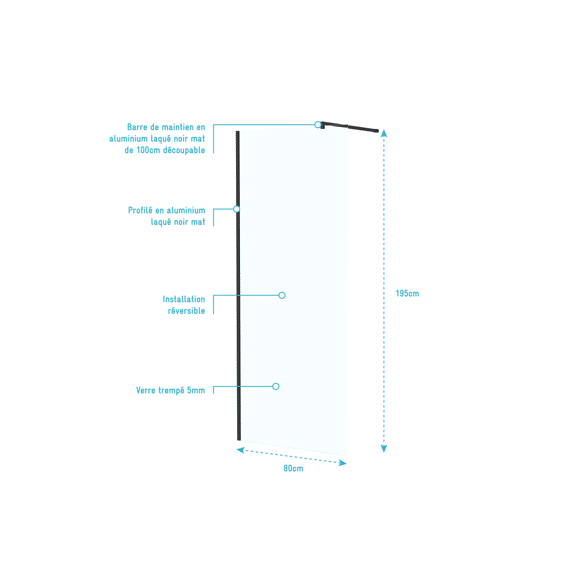 Aurlane Essential 80x195 Zwart