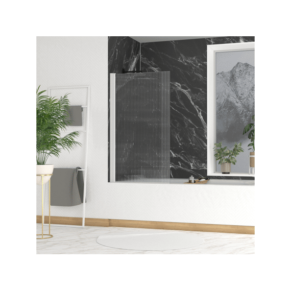 Aurlane  Badkuip Screen Wave Wit 80x140