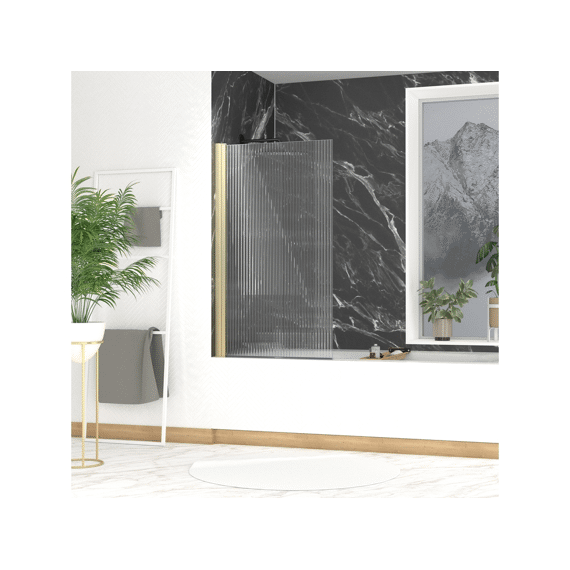 Aurlane  Badkuip Screen Wave Goud 80x140