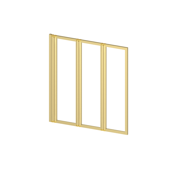 Aurlane Badkuip Wand Drievoudig Badkuipschild 143x125 Goud