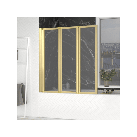 Aurlane Badkuip Wand Drievoudig Badkuipschild 143x125 Goud