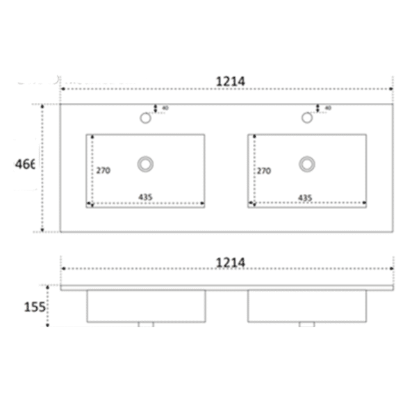 Aurlane Fuji 120 Keramische Wastafel Mat Wit