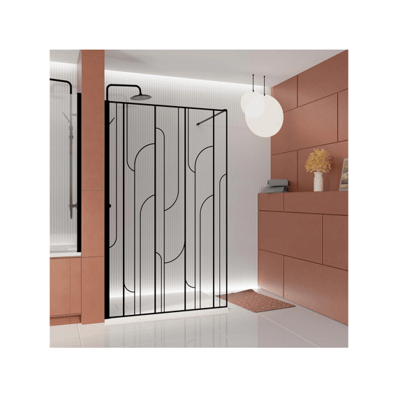 Aurlane Art Deco 90x195 Zwart Afgerond Ontwerp