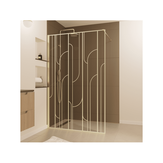 Aurlane Art Deco 90x195 Geborsteld Goud Afgerond Ontwerp