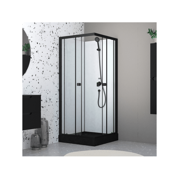 Aurlane Douchewanden Essential Square 80 Rec Zwart