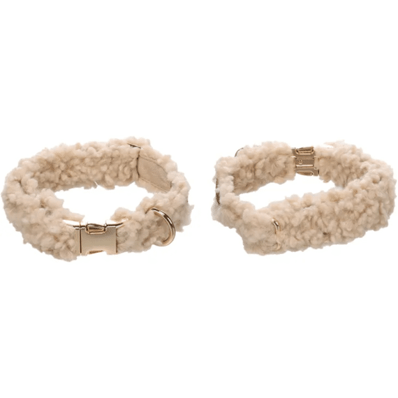Flamingo  Hond Halsband Pookie Beige Xs  23-35cm 15mm