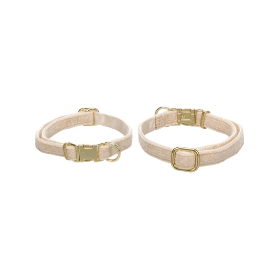 Flamingo  Hond Halsband Saba Beige Xs  20-35cm 10mm