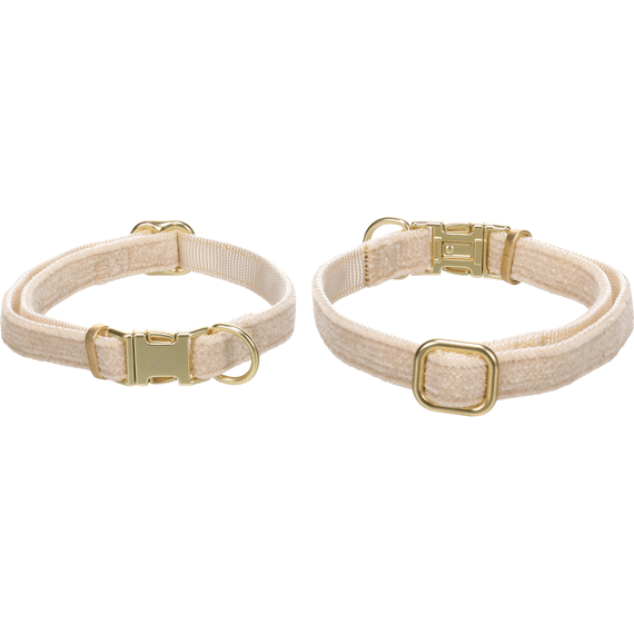 Flamingo  Hond Halsband Saba Beige S 30-45cm  15mm