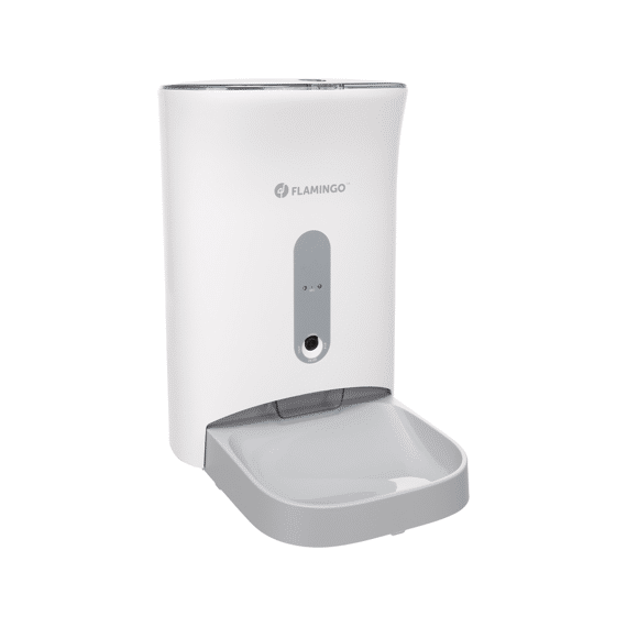 Flamingo  Voederautomaat Met Digitale Timer  En Camera Omega Wit 4,5l
