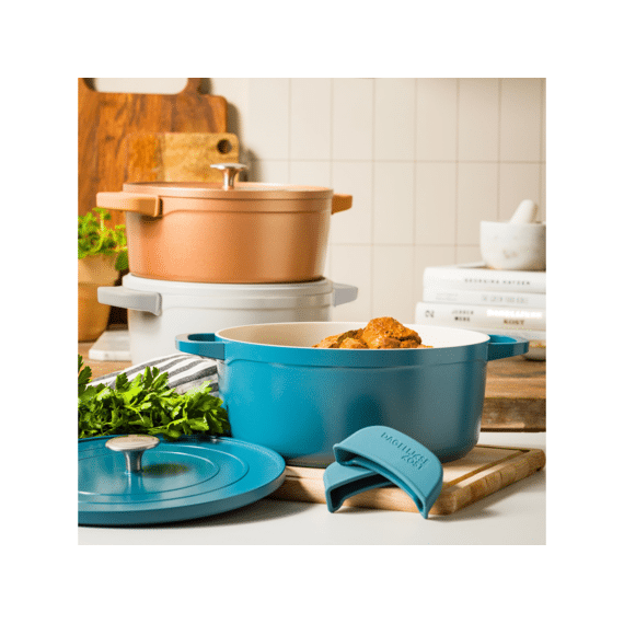 Dagelijkse Kost Stoofpot Aluminium 26cm Met Deksel Blauwgroen